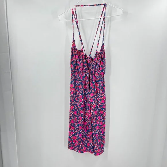 Maaji Dress Pink Blue Red Fragrant And Celebratory Giacinta Tassels Mini Size L - Picture 2 of 6